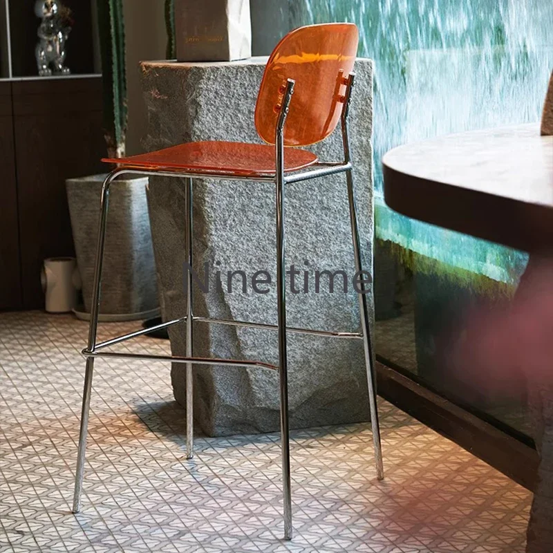 Transparent Minimalist Designer Bar Stools Iron Creative Acrylic Front Desk High Chair Tabourets De Bar Accessories Furniture