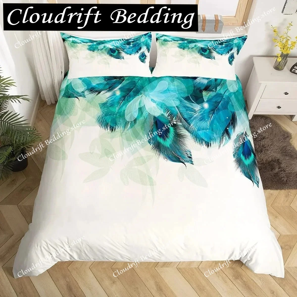 Peacock Duvet Cover King Queen Size Hummingbird Dragonfly Bedding Set Flowers Birds Quilt Cover Floral Animals Comforter Cover