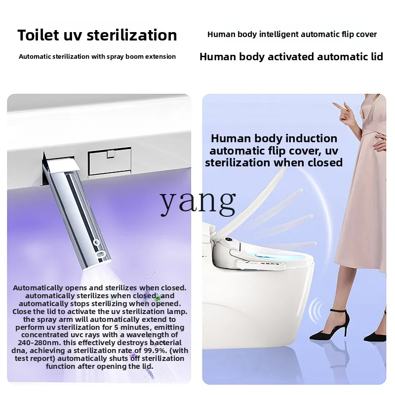 LH smart toilet cover fully automatic flushing instant heat flip seat cover