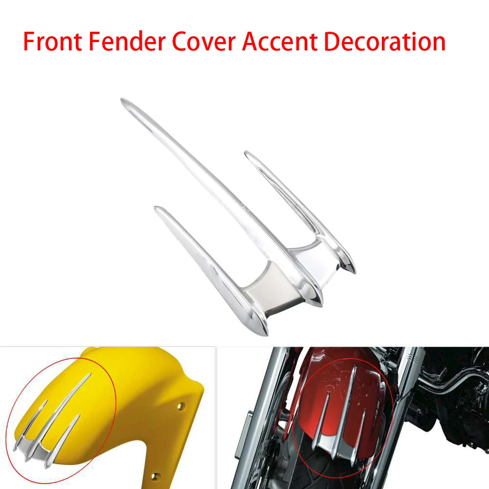 Motorcycle Chrome Triceptor Fender Accent Front Fender Cover Trim For Honda Gold Wing GL1800 F6B VTX1300 VTX1800 Yamaha XVS650