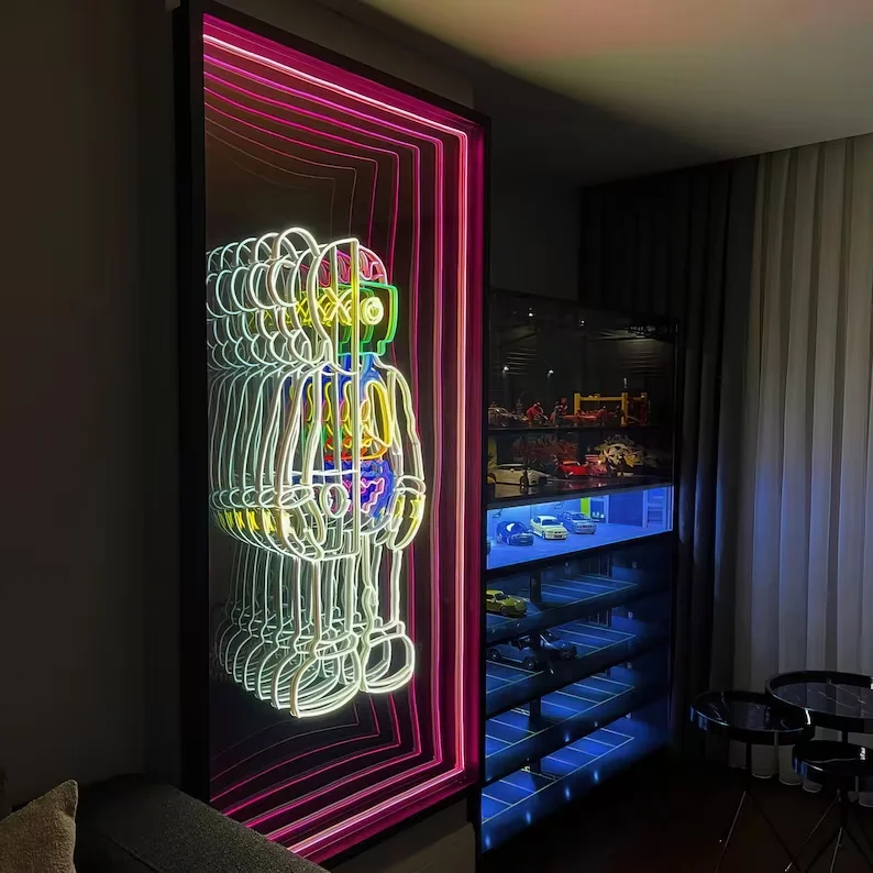 New Arrival Shop Indoor Rainbow Decoration Wall Logo Sign Infinity Mirror Neon Sign for Decor