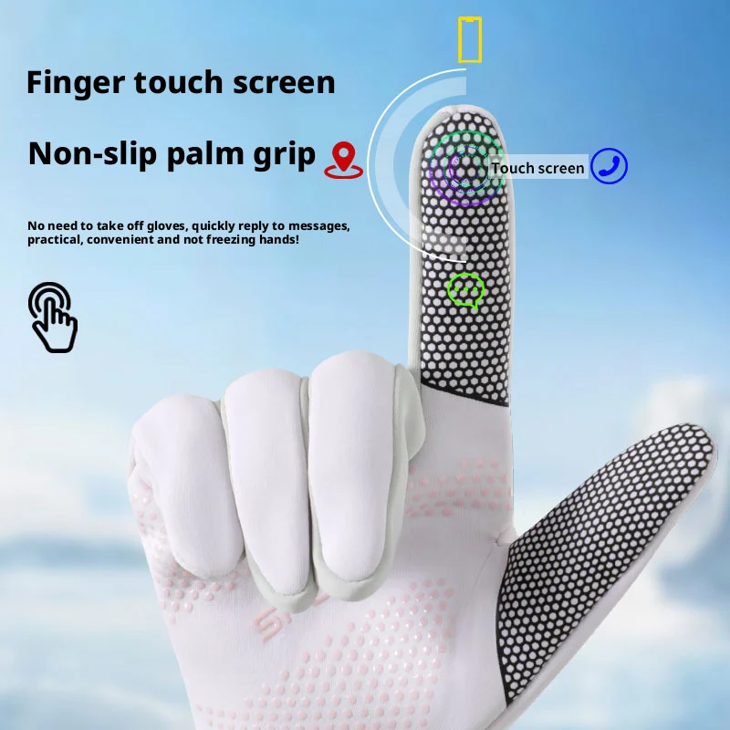 Guanti da sci termici da donna compatibili con touch screen - Guanti impermeabili antivento per alpinismo invernale, escursionismo, ciclismo