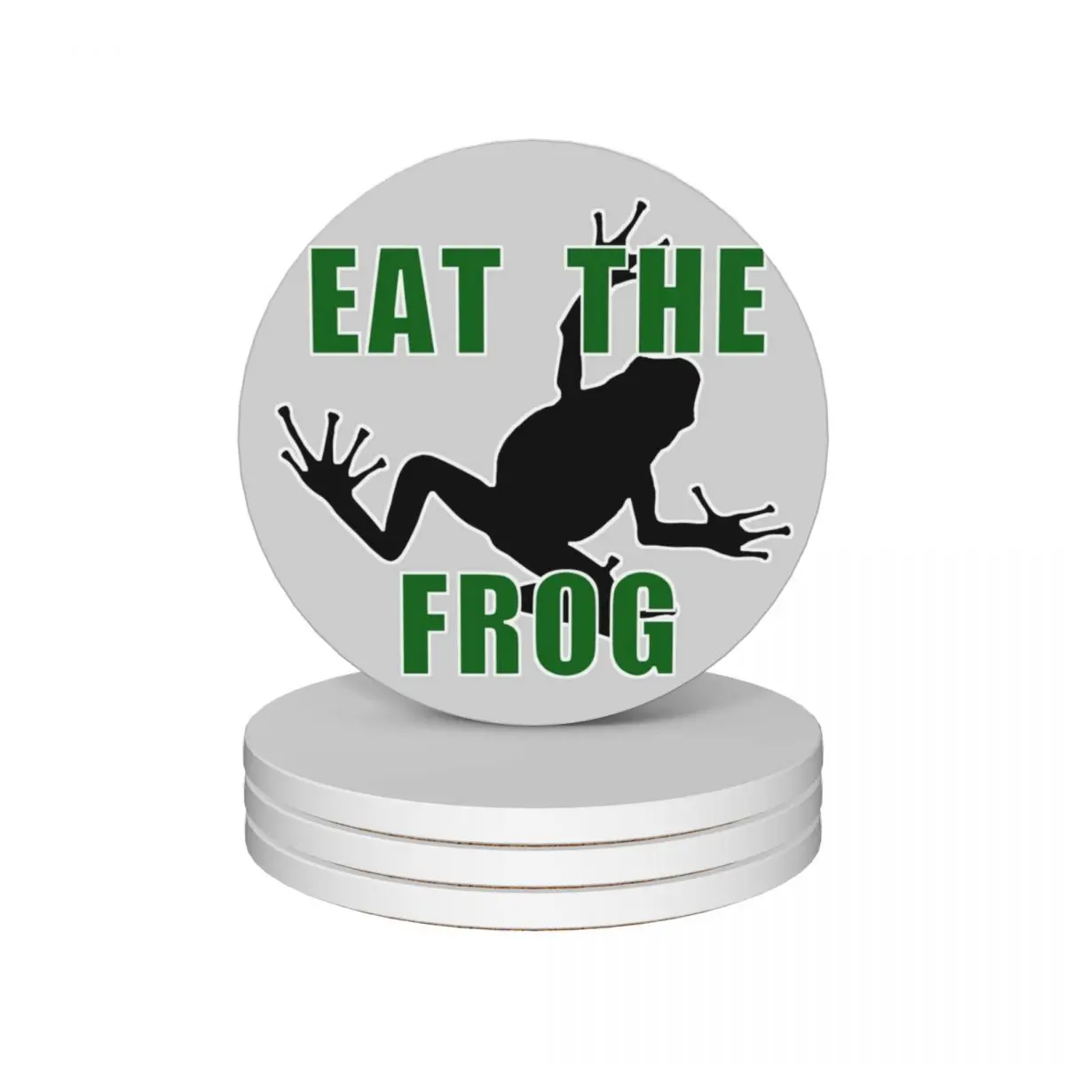 

Eat The Frog - Entrepreneur Motivation Quote Ceramic Coasters (Set of 4) tea cup holder original funny Coasters