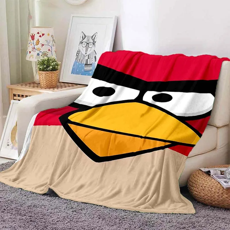 A-Angry-s B-Birds-s Cute Graphic Flannel Blanket Ultra Soft Warm Throw For Couch Bedroom Living Room Indoor Home Decor Gift