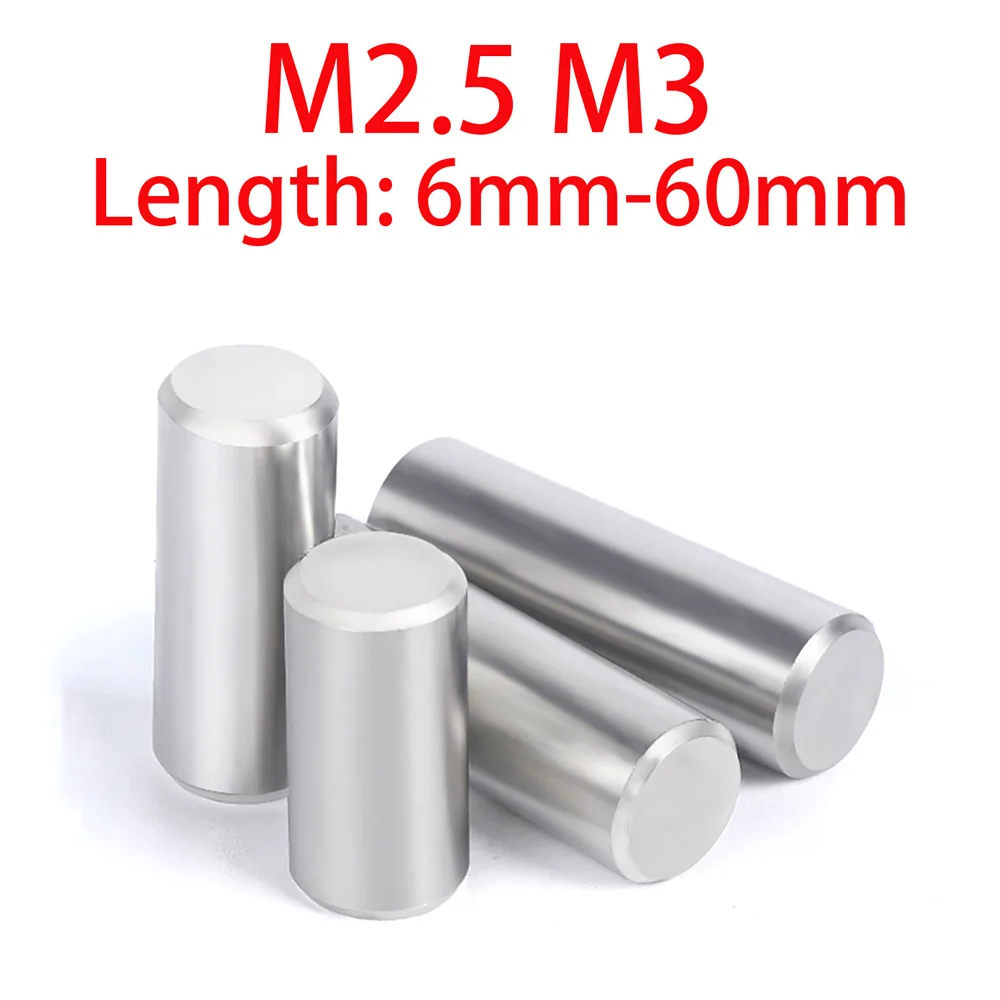 20-150Pcs 304 Stainless Steel Cylindrical Pins Locating Dowel M2.5 M3 Solid Cylinder Lock Pin 6mm-60mm Fixed Shaft Solid Rod