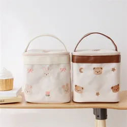 Korean Maternity Bag for Baby Diaper Bag Embroidery Mommy Handbag Thermal Milk Insulation Food Cooler Storage Bag Baby Items