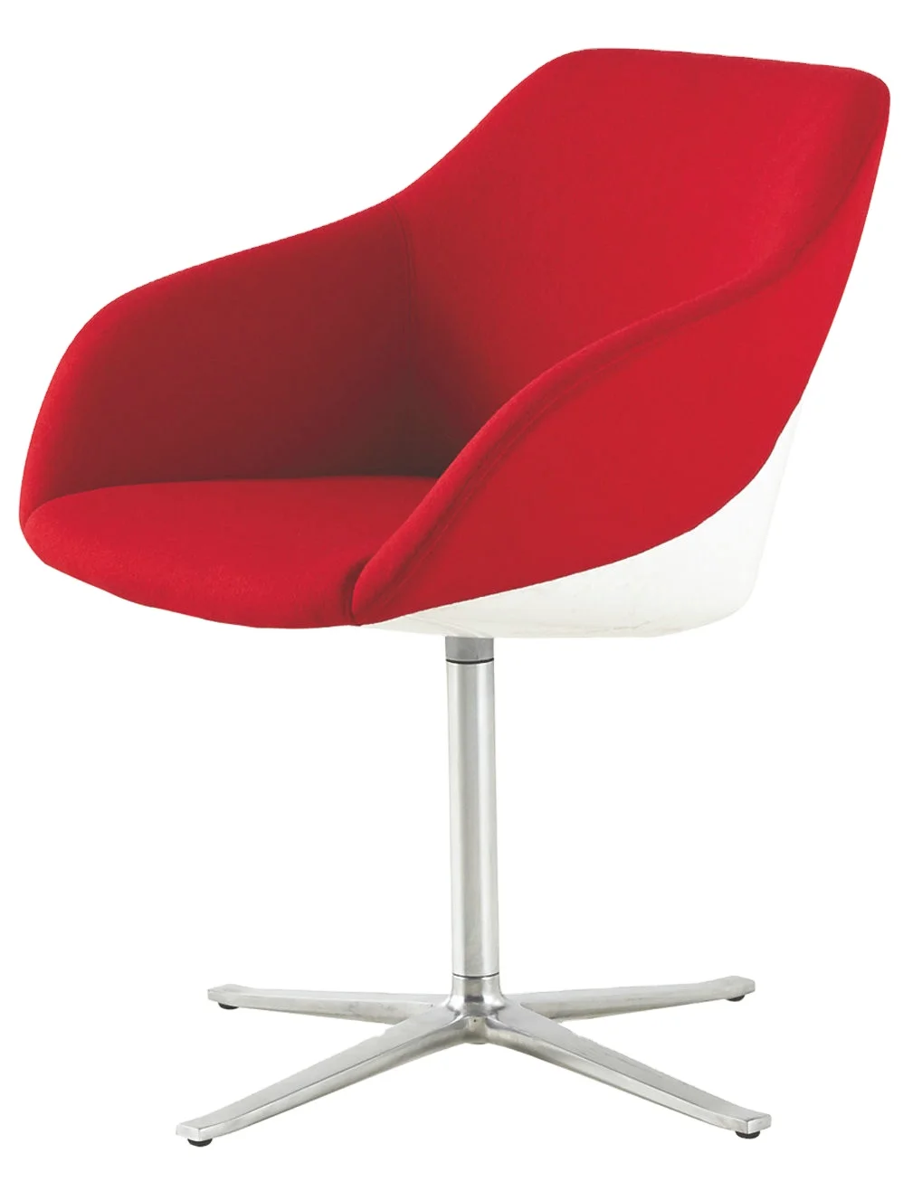 Modern Arm Design Chaise Metal Base Swivel Fabric Lounge Chair for Reception Area