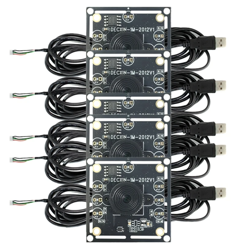 

ABCA-New 5PCS 100 Degree Camera Module 1MP OV9732 1280X720 USB Free Driver Manual Focus,With 1 Meter Cable For Winxp/7/8/10