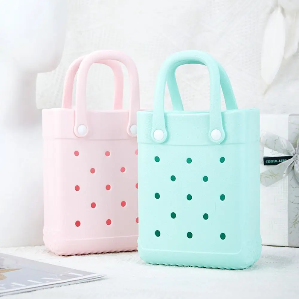 Tote Bag Waterproof Cartoon Colorful Handbags DIY Portable Phone Bag Sandproof Durable EVA Handbags with Hole Travel