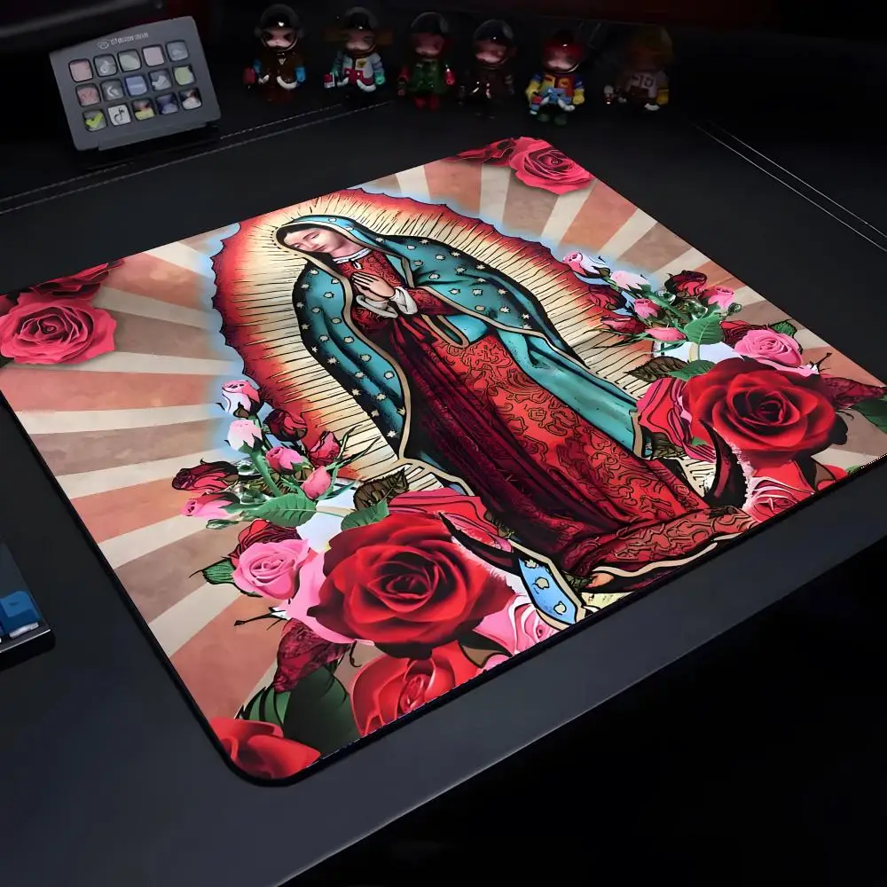 Virgin De Guadalupe Virgen Mary Mouse Pad game e-sports universal desktop laptop simple office rubber small non-slip pad 300x250