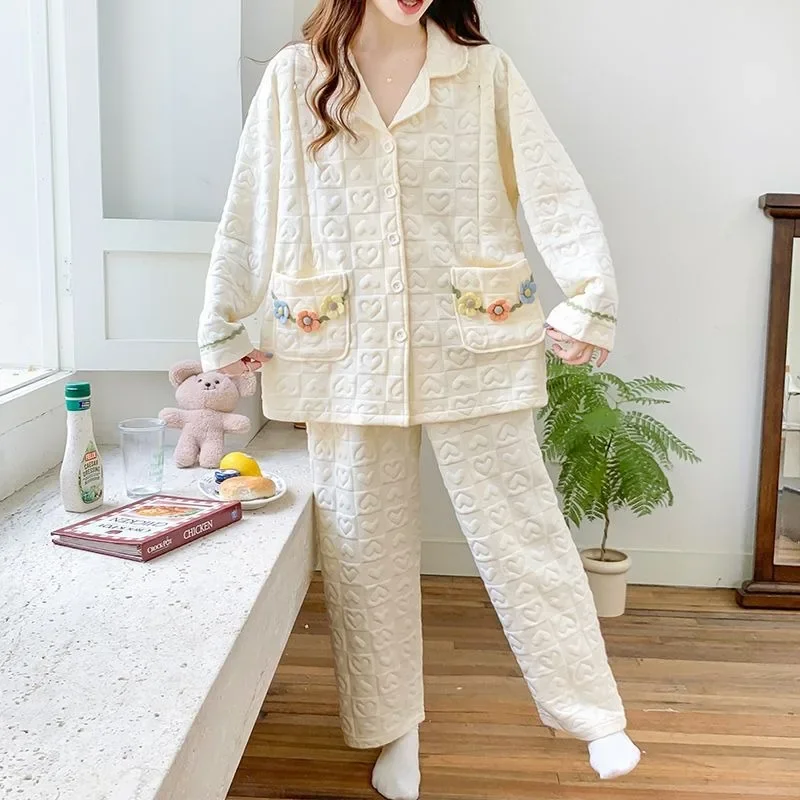 

Air Cotton Confinement Clothes Winter Thickened Cotton Pregnant Women Pajamas Spring Autumn Adjustable Maternity Nursing Suits