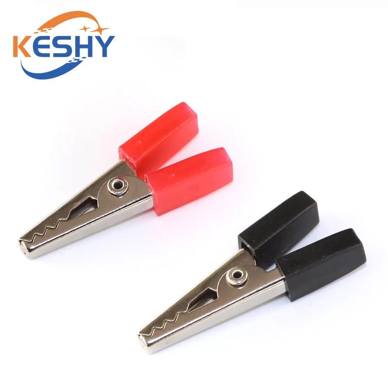 10PCS Alligator Clips Battery Clip Car Battery Test Lead Clips Electrical Insulated Crocodile Clips Plastic Handle Cable Tool