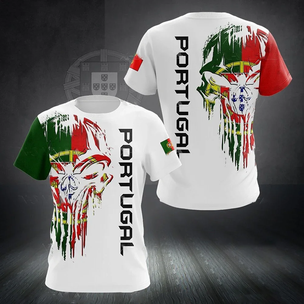 Portugal National Emblem Flag 3D Print Summer Kids T-Shirt Casual Oversized O-Neck Pullover Patriotic Trend Children's Clothing