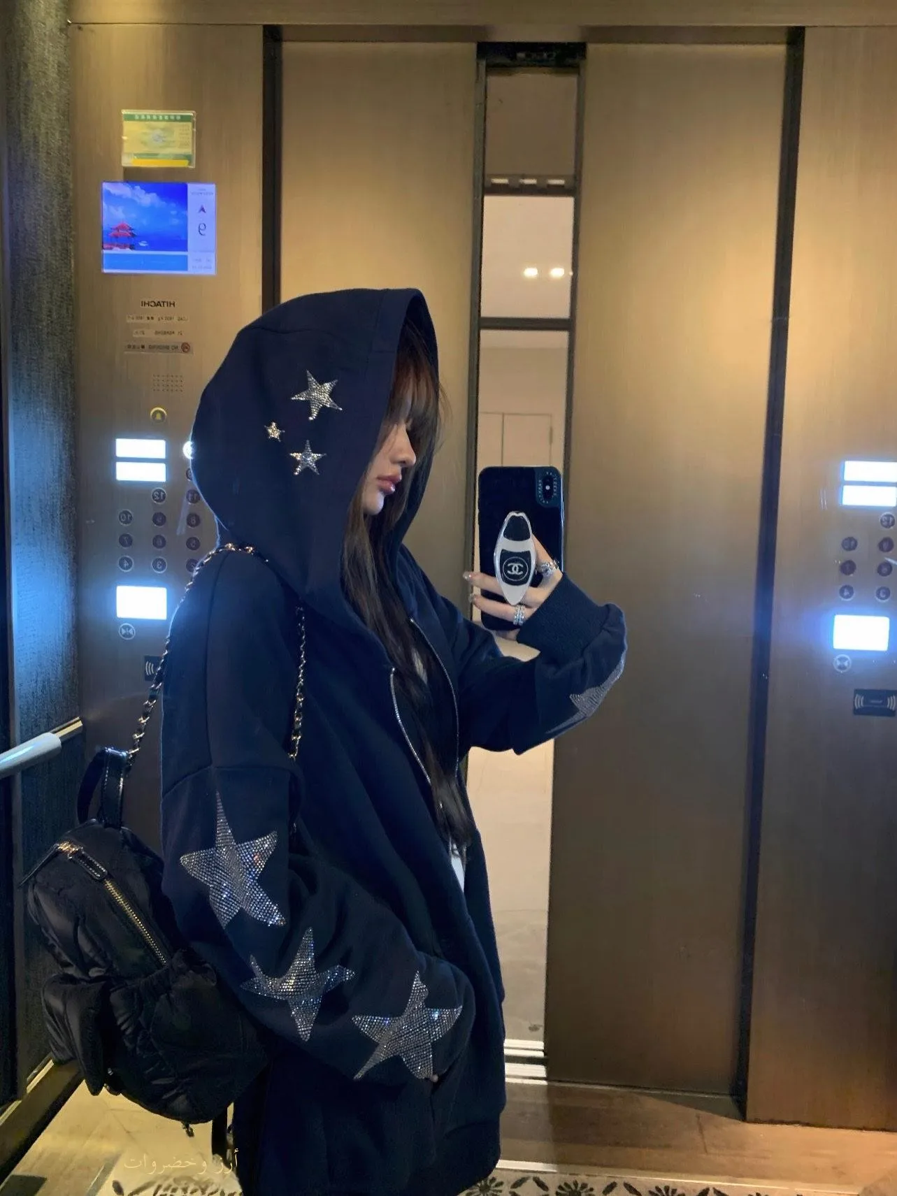American Style Hoodie Women Early Autumn Loose High-End Trendy Vintage High Street Star Heat Transfer Zipper Open Cardigan Coat