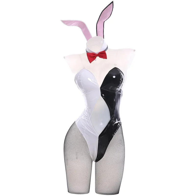 Game Danganronpa Black White Bear Rabbit Enoshima Junko Cossplay Sexy Costume Bunny Girl Cosplay  Anime Cute Full Suit