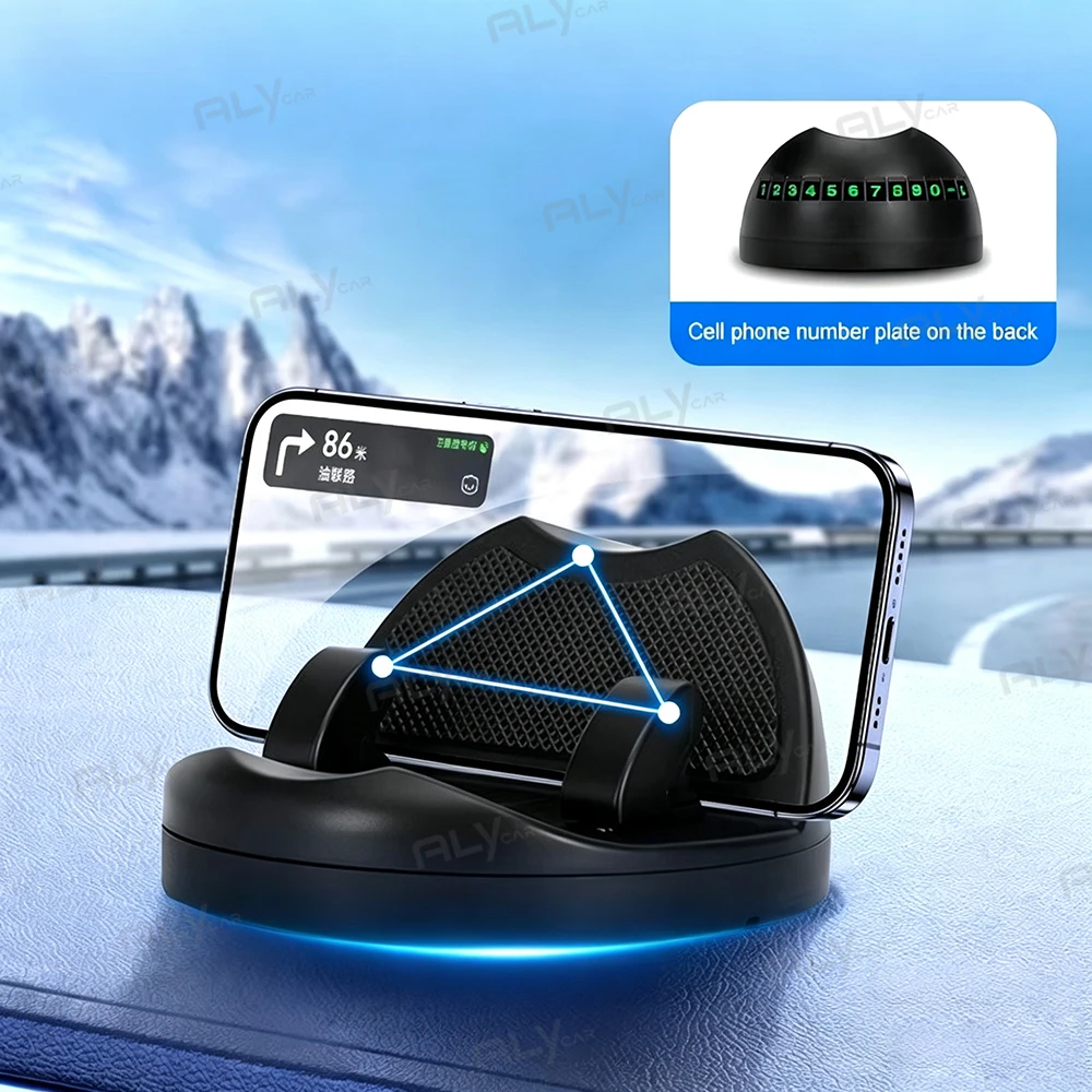 Quality Dashboard Head-Up Car Phone Holder:Stable Universal Mount with 360° Rotation & Anti-Slip Rubber for 4-7 inch Smartphones