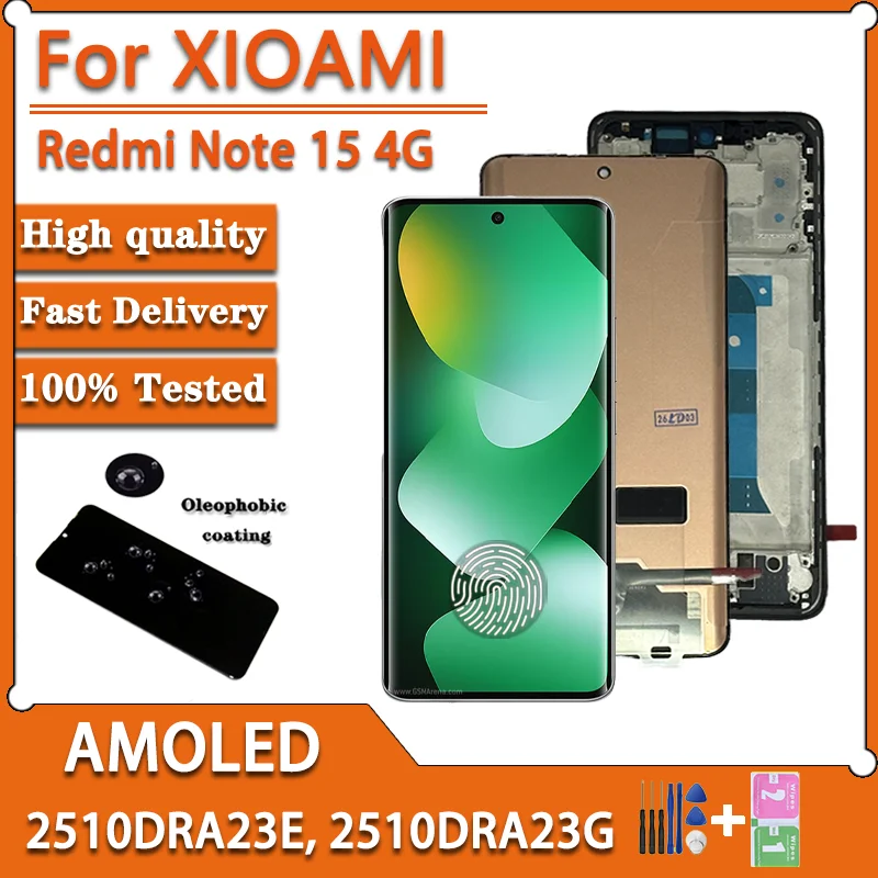 Image of 6,77“ AMOLED Für Xiaomi Redmi Note 15 4G 2510DRA23E Display Touchscreen Digitizer Für Redmi Note15 4G 2510DRA23G LCD