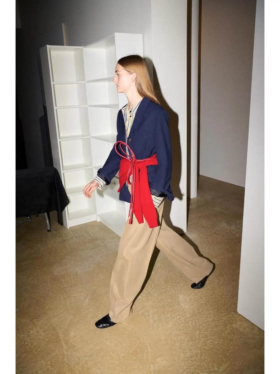 Casual Button up Tailored Coat with Wide Leg Pants for Commuting Autumn 2026 Polyester Fiber Long Sleeve Three Button Cuffs