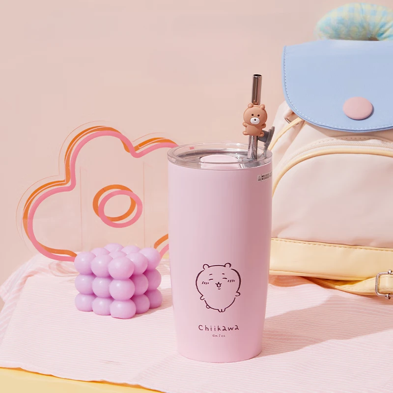 MINISO-Tasse en paille de la série Chiikawa, tasse à eau isolée Usagi, mignon, jouet pour enfants, cadeau de Noël