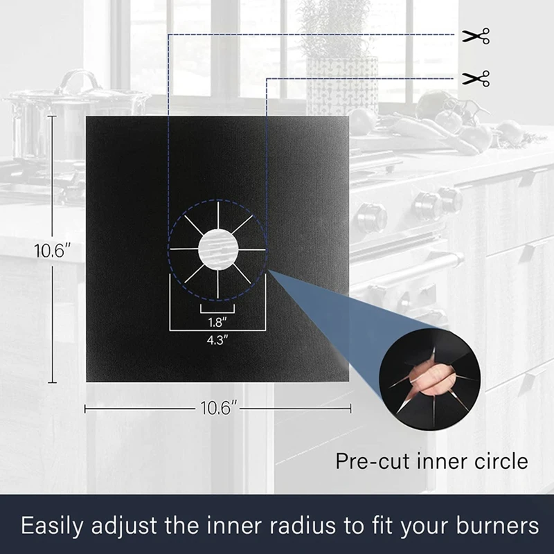 10 Stuks Fornuisbrander Bedekt Dikte 0.2Mm, Vierkante Kachelbrander Liner Cover, Houdt Kookplaat Schoon Eenvoudig Te Installeren Gemakkelijk Te Gebruiken