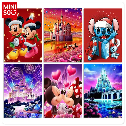 Disney Christmas Mickey Diamond Painting Cartoon Mosaic Embroidery Diamond Puzzle DIY Rhinestone Children's Room Decoration Gift