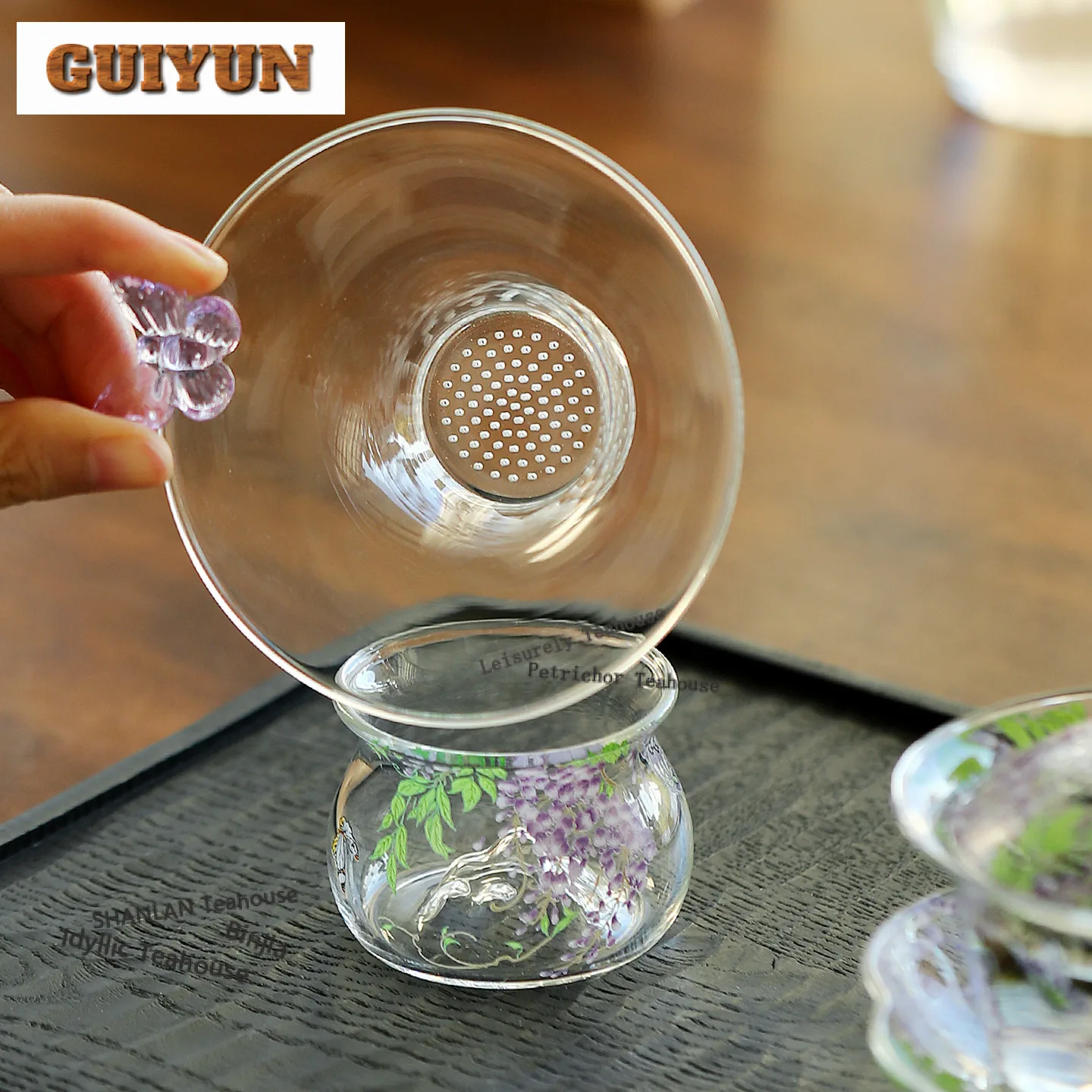 

High Borosilicate Glass Wisteria Tea Separator Infusor Aesthetic Tea Strainer Dispenser Tea Maker Tea Filter Tea Services Craft