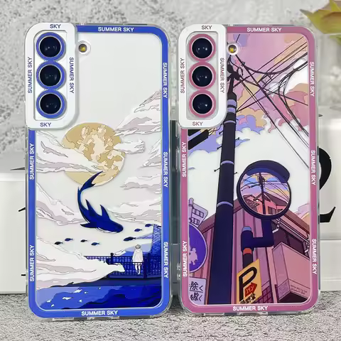 Case For Samsung Galaxy S25 S20 S21 S22 S23 S24 Plus FE Ultra Soft Cover Summer Sky