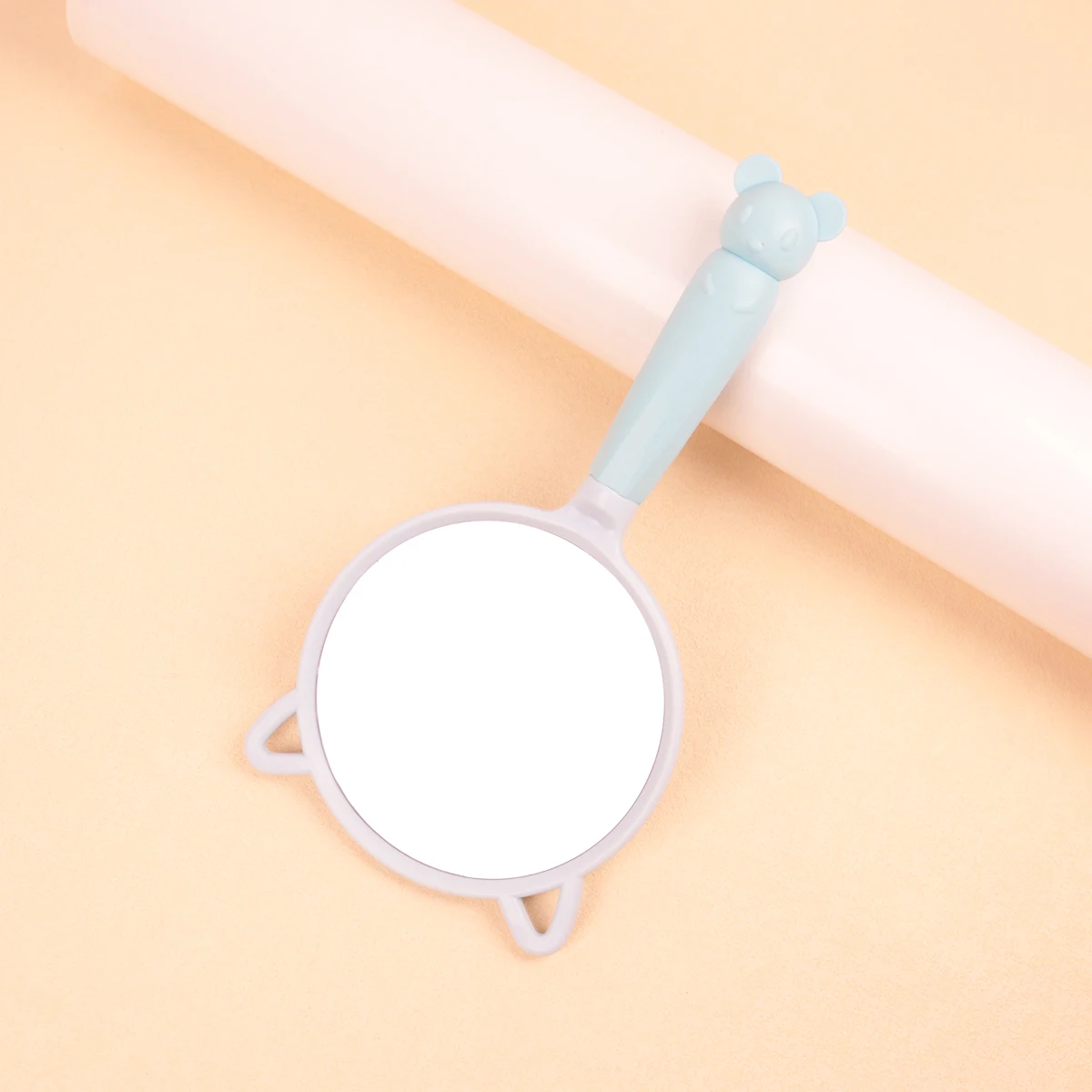 1pc cartoon handle mirror, silicone handle anti slip and durable, handheld makeup mirror, special for real hair wigs