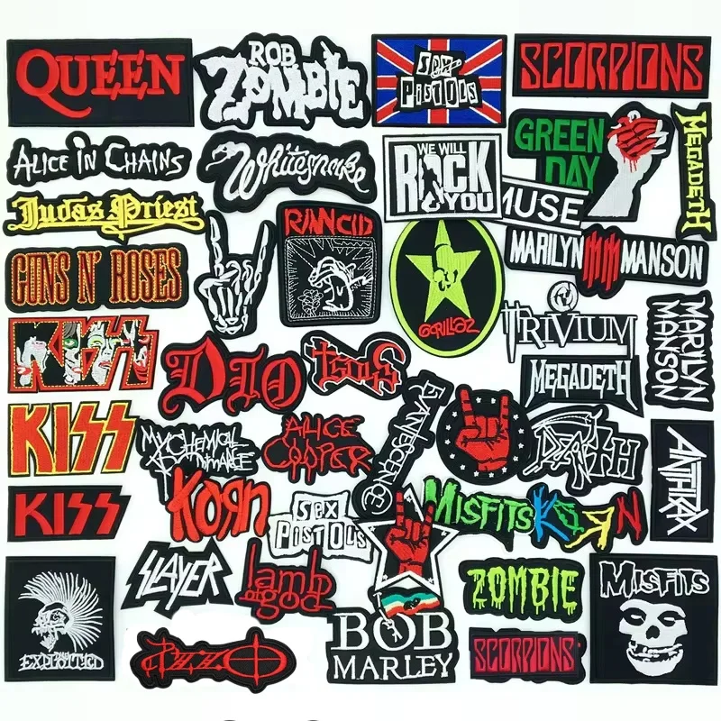 Punk Rock Music Band Embroidery Patches DIY Applique Sewing Supplies Decorative Badges Classic Nostalgia MUSIC