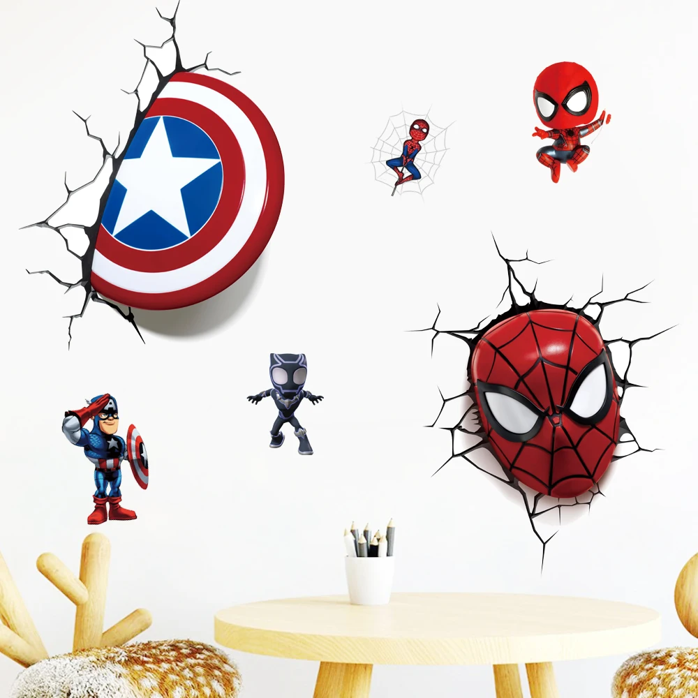 Cartoon Avengers 3D wall stickers living room bedroom wall decoration Super hero movie poster wall stickers for kids rooms