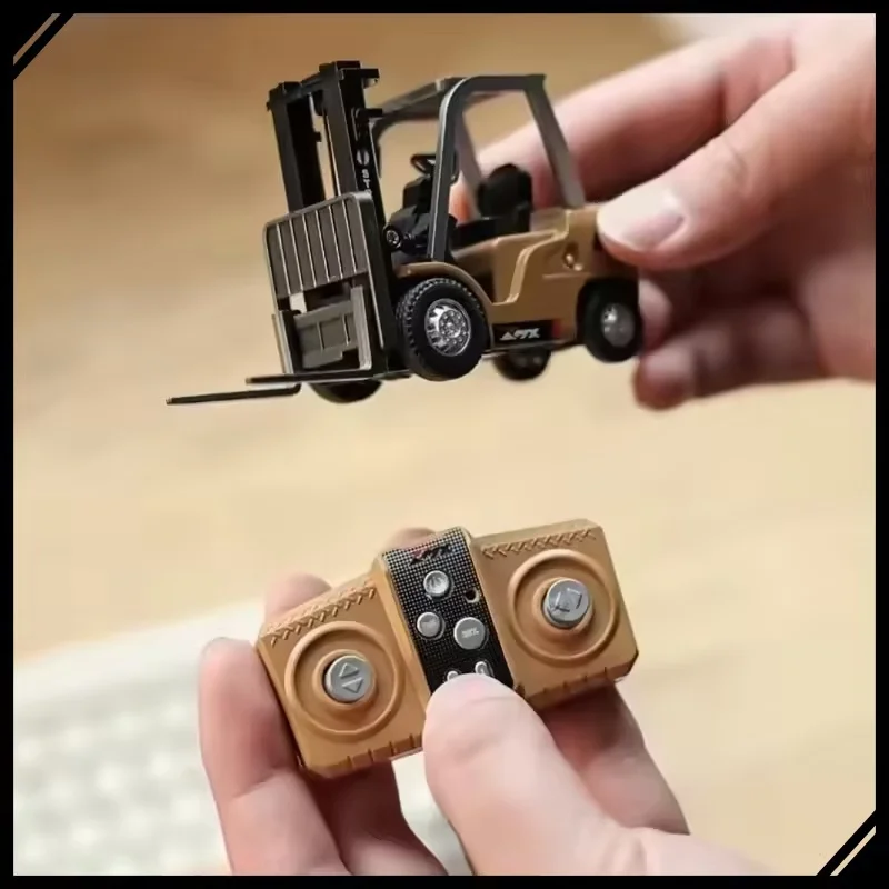 

1:64 мини-радиоуправляемый вилочный погрузчик с Bluetooth, литой под давлением, дистанционное управление, автомобиль, имитация инженерной машины, игрушка для детей и взрослых