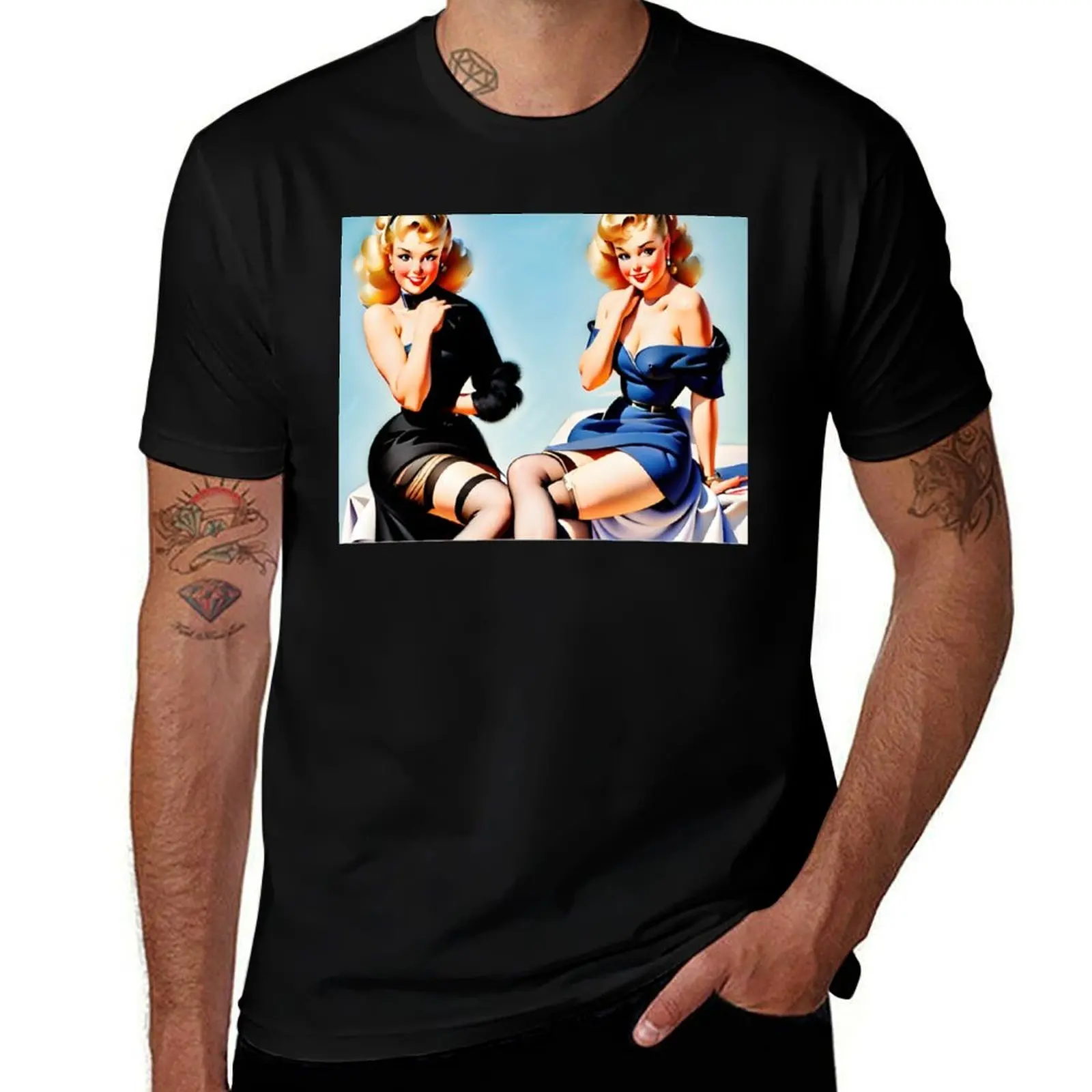 

Gil Elvgren Essential T-Shirt Casual Loose Daily Wear T-Shirt