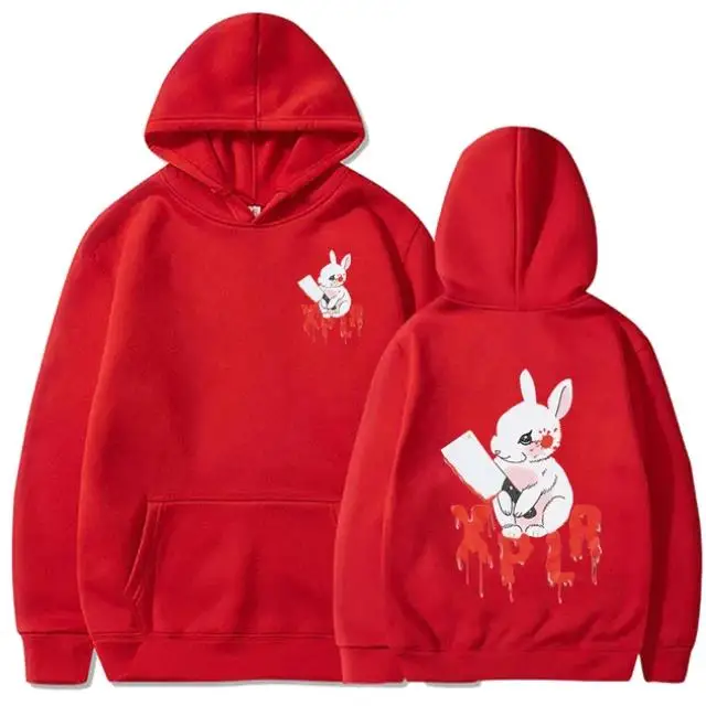 2024 new Sam Xplr Merch Colby Rabbit Pocket Drawstring Hoodie Unisex Casual Printed Fleece Long Sleeved banana fish