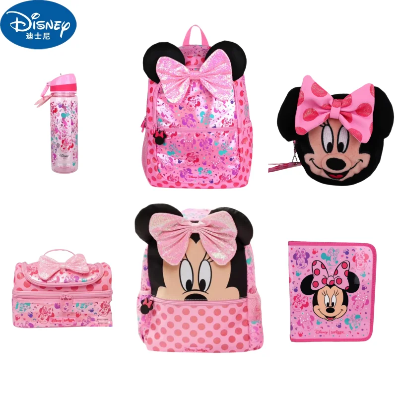 Nowa oryginalna Australia Smiggle Disney Minnie dzieci uczeń tornister portfel torba na lunch plecak kubek wody dziewczyna prezent dla studentów