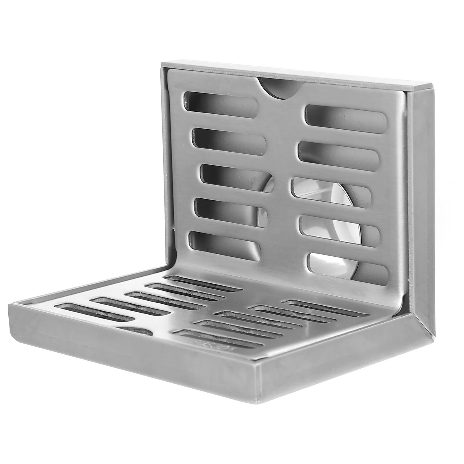 

304 Stainless Steel Floor Drain Cover L Shape Wall Side Drain Stopper for Bathroom Balcony Kitchen Garage Basement Drainage