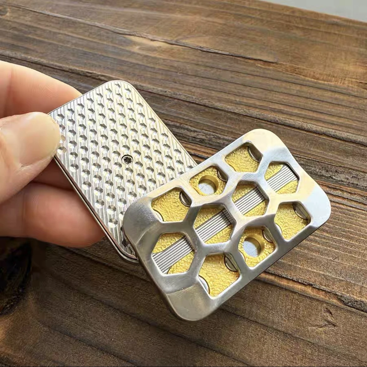Aço inoxidável oco fidget spinner slider edc brinquedos de metal anti estresse sensorial tdah foco ferramenta brinquedos inquietos