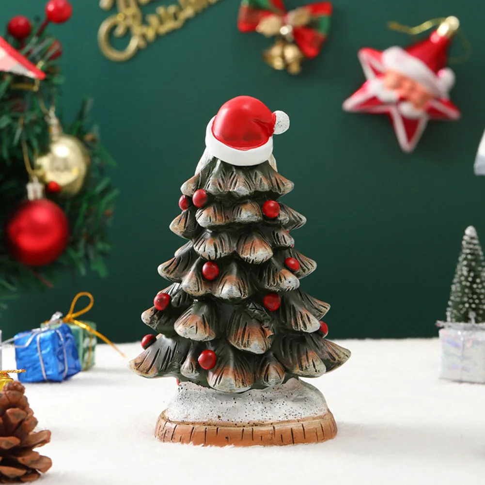 Unique Mini Resin Christmas Tree Decoration Perfect for Enhancing Your Holiday Atmosphere at Home or Workplace