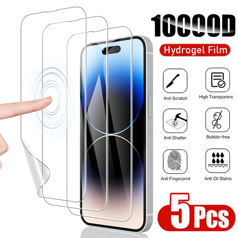 10000D Soft Hydrogel Film Full Cover for IPhone 15 Plus 15 Pro Max Silicone TPU Screen Protector for IPhone 15 Pro Not Glass