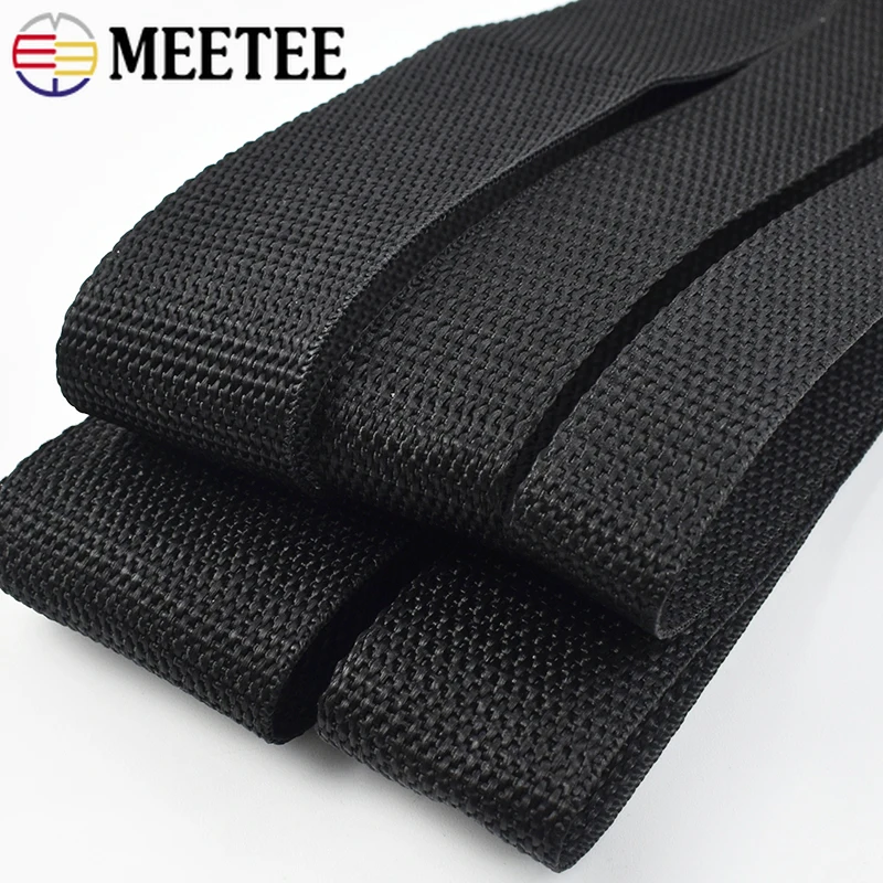 

5-10Meters 20-50mm Black Nylon Webbing Strap Backpack Ribbon Band Belt Pet Collar Bias Binding Tape Bag DIY Sewing Accessories