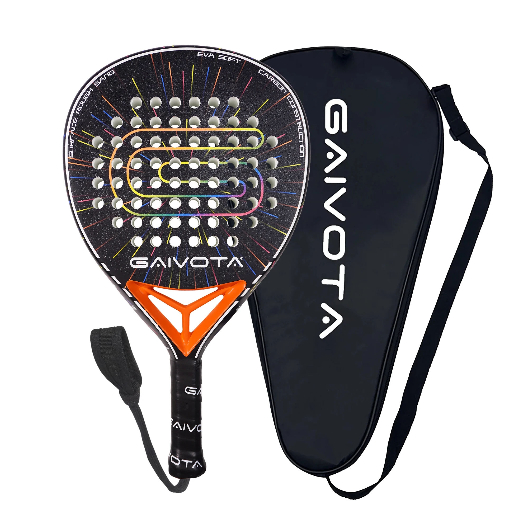 GAIVOTA 2026 oranje KD100 padeltennisracket, carbon fiber aanvalsracket, ruw oppervlak, voor beginnende tot gevorderde spelers