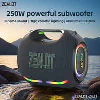 ZEALOT-ZE21 250W Big Power Wireless TWS Subwoofer Bluetooth Speaker High Volume Waterproof Portable Mobile Power HIFI Sound