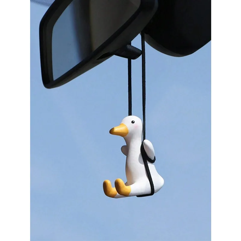 

Cute Swing Duck Car Pendant Lovely Little Yellow Duck Hanging Ornament Fashion Auto Interior Decoration Charm for Vehicle