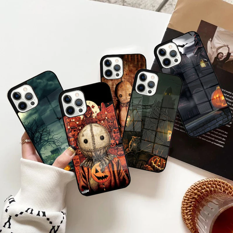 Ghost HALLOWEEN TRICK TREAT SCARY CREEPY Phone Case Magnetic for iPhone 15 16 14 13 Pro Max 11 12 Mini Magsafe Wireless Cover