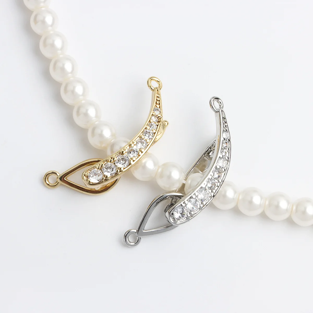 

1 Piece Copper Inlaid Zircon Pea Pod Buckle Necklace Bracelet Connecting Buckle DIY Jewelry Making Material Accessorie Wholesale