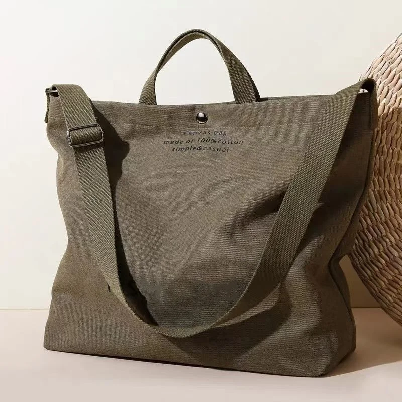 Bolso de hombro de lona para hombre y mujer, bandolera grande y fácil de llevar, estilo Retro, a la moda, novedad de 2024