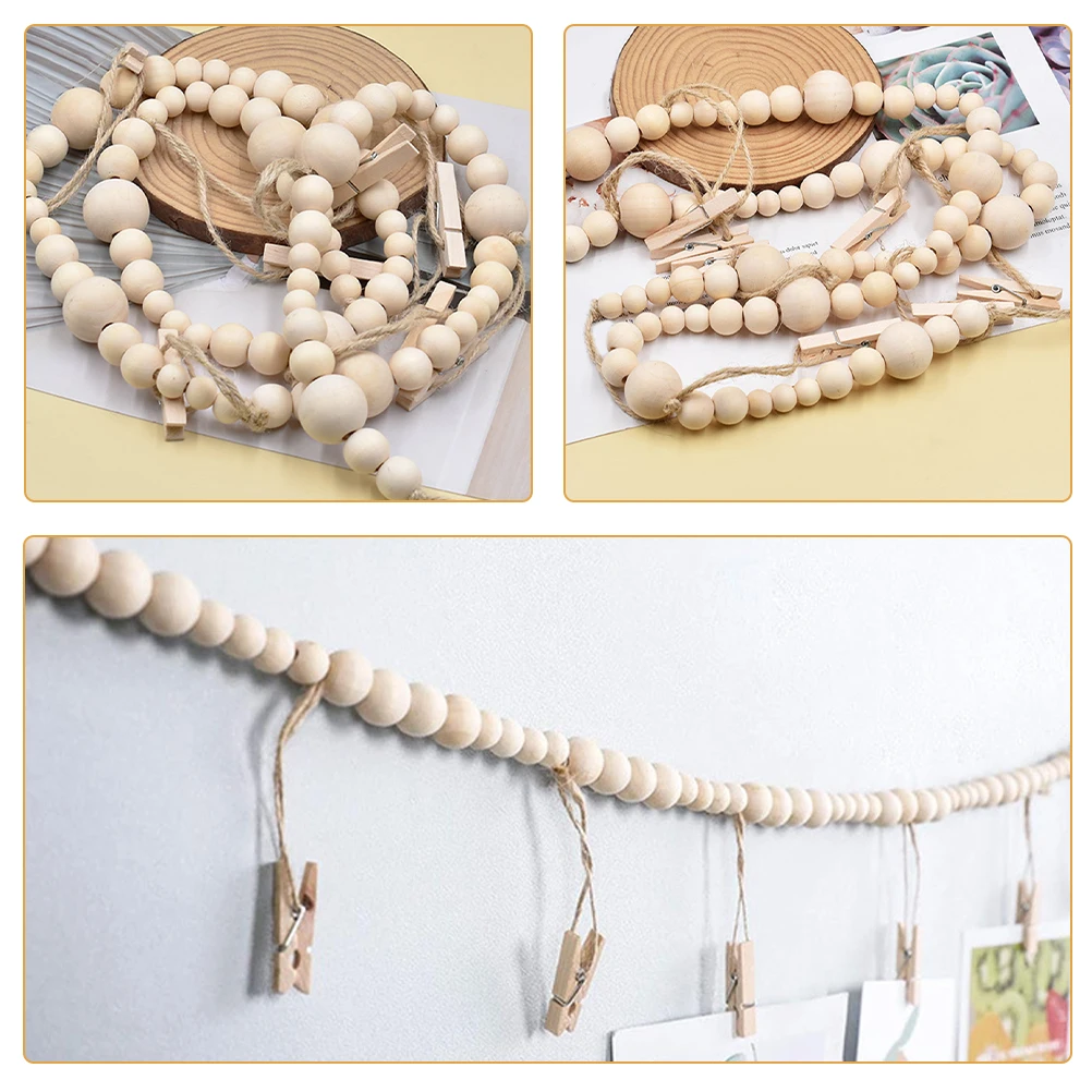 

Photo Clip Hanging String Clips for Pictures Display Greeting Card Wall Decor Wood Holder