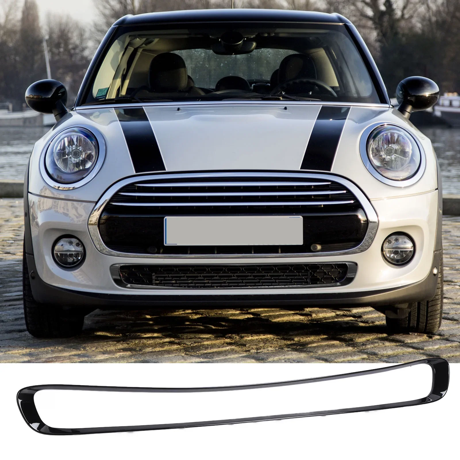 Car Front Bumper Grille Trim Frame Gloss Black Car Modification Molding Parts 51117355238 For Mini F55 F56 F57 Cabrio