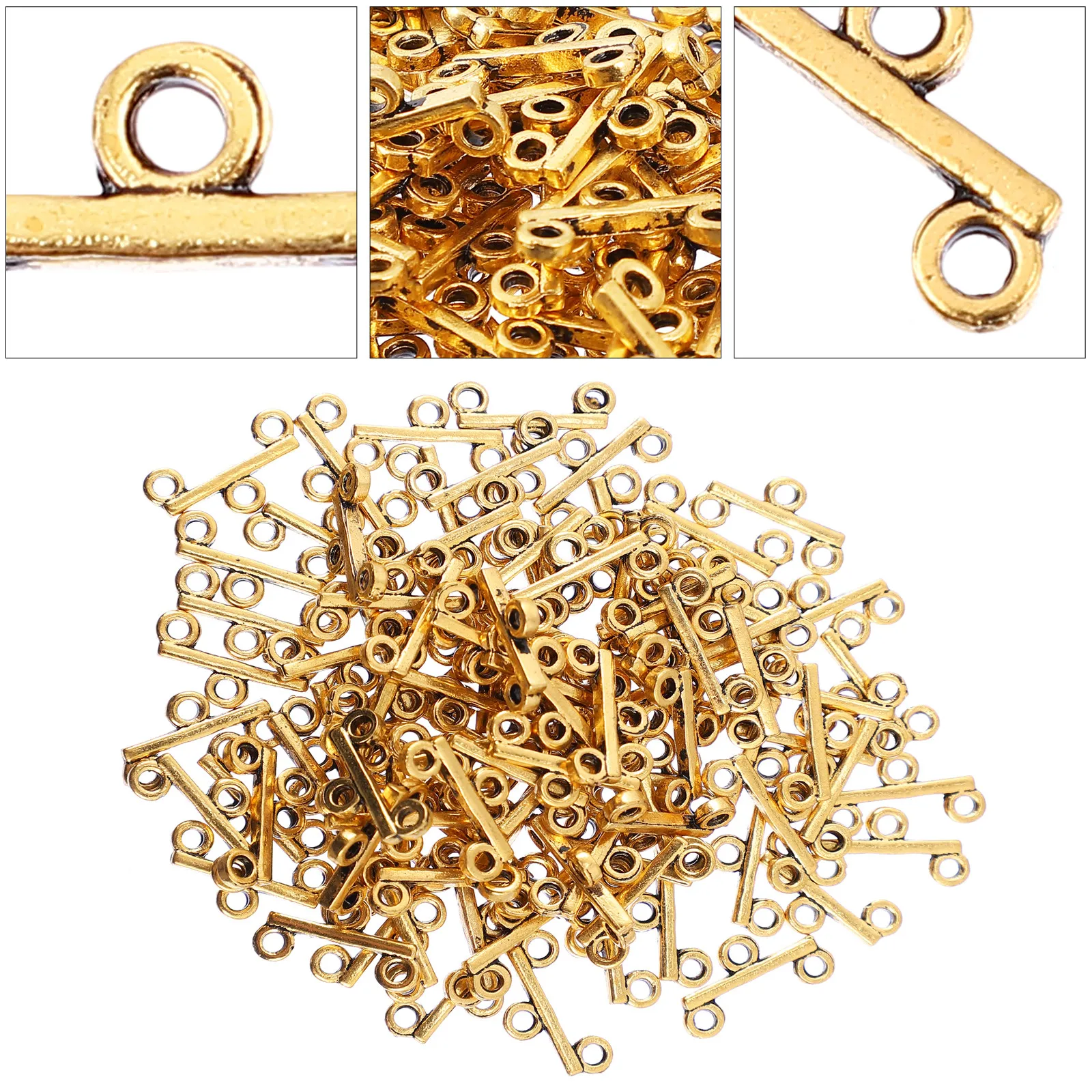 

100 шт. Золотые двухрядные многозажимные соединительные застежки для ожерелий, фурнитура для рукоделия, соединительные застежки для ожерелий