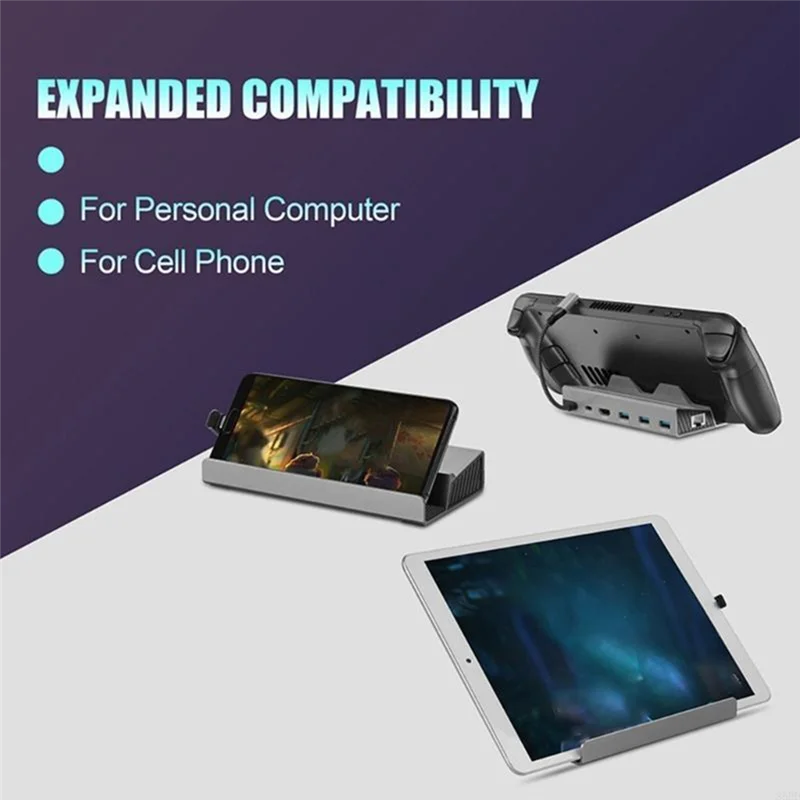 도크 도킹 스테이션 네트워킹 어댑터 Steamdeck TYPE C - PD100W(충전)+USB3.0X3 +Hdmi4k60hz+1000Mbps 85DD