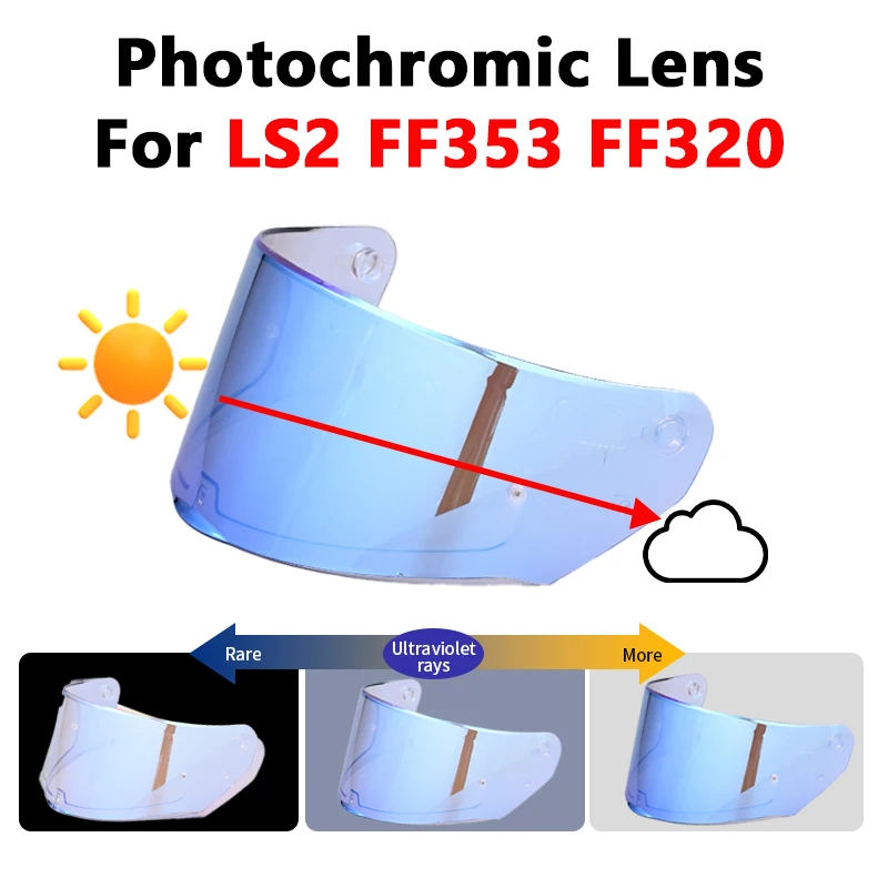 

Photochromic Helmet Visor For LS2 FF320 FF353 Lens Shield UV Protection Windshield Autochromic Lenses Helmet Accessories Shield